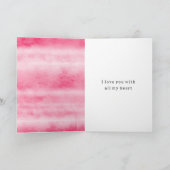 Pink Love is in the air heart balloons Valentine カード (内部)