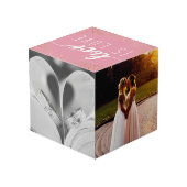 Pink Love is Love金ゴールド紙吹雪- 結婚の写真 フォトキューブ (裏面アングル)