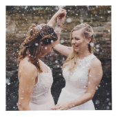 Pink Love is Love金ゴールド紙吹雪- 結婚の写真 フォトキューブ (正面)