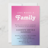 Pink Love Makes A Family Adoption Day Party Photo 招待状 (正面)