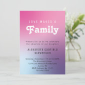 Pink Love Makes A Family Adoption Day Party Photo 招待状 (スタンド正面)