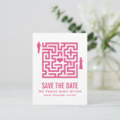 Pink Love Maze日付はがきを保存 案内ポストカード (スタンド正面)