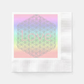 Pink Love Silver Mandala Wedding 縁ありカクテルナプキン (正面)