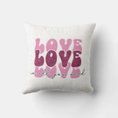 Pink "Love" Stacked Bubble Font クッション (裏面)