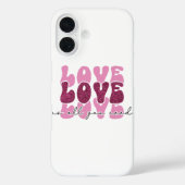 Pink "Love" Stacked Bubble Font Case-Mate iPhoneケース (裏面)