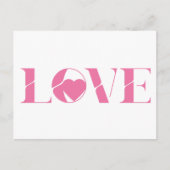 Pink Love Text Valentine's day ポストカード (正面)