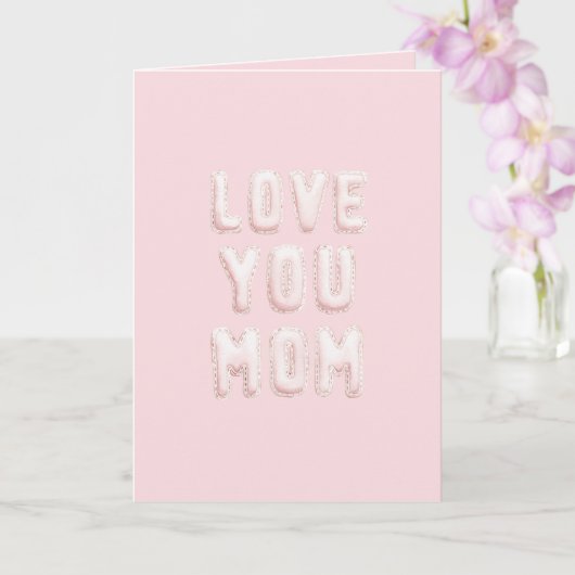 Pink Love You Mom Mother's Day カード (蘭)