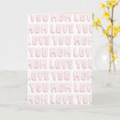 Pink Love You Mom Mother's Day カード (黄色い花)