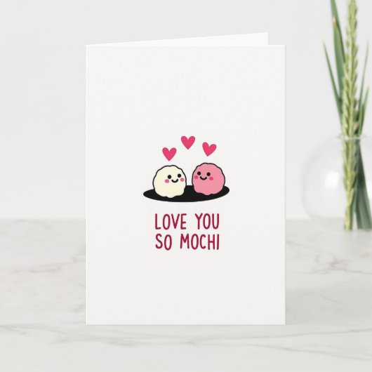 Pink Love You So Mochi Card カード (正面)