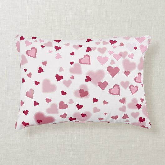  Pink Lovely Hearts Pattern  アクセントクッション (正面)