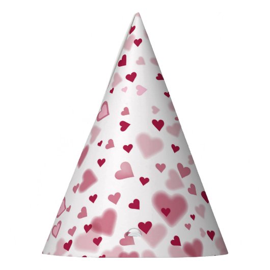  Pink Lovely Hearts Pattern  パーティーハット (左)