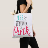 Pink lustiger Spruch für Prinzessinnen Tasche トートバッグ (クローズアップ)