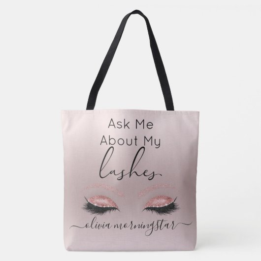 Pink Luxe Eyes Lashes Specialist美しい トートバッグ (正面)