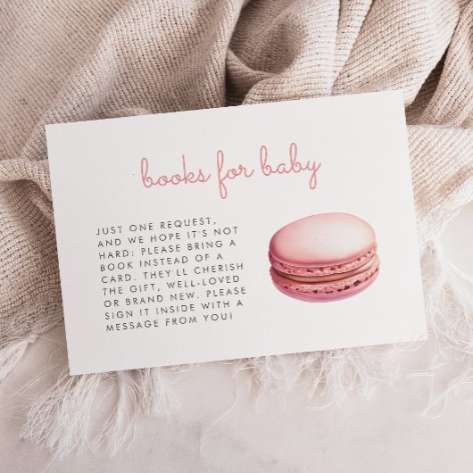 Pink Macaron Baby Shower Books Enclosure Card エンクロージャーカード