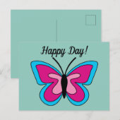Pink Magenta Blue Butterfly | Add Text ポストカード (正面/裏面)