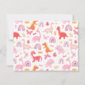 Pink Magenta Dino Dinosaur Handwriting ノートカード (裏面)