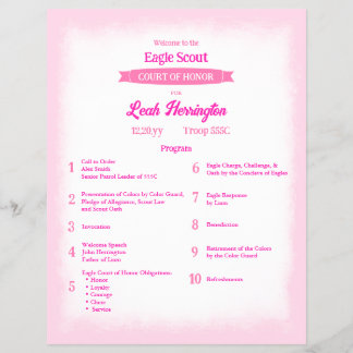 Pink & Magenta Eagle Court of Honor Program チラシ