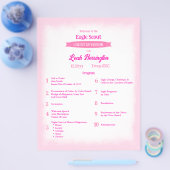 Pink & Magenta Eagle Court of Honor Program チラシ (シングル)