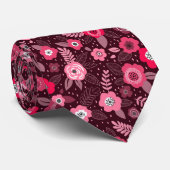 Pink magenta elegant ditsy floral pattern ネクタイ (ロール)