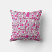 Pink & Magenta Geometric Block Pattern  クッション (裏面)