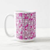 Pink & Magenta Geometric Block Pattern  コーヒーマグカップ (左)