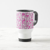 Pink & Magenta Geometric Block Pattern  トラベルマグ (正面右)