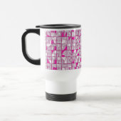 Pink & Magenta Geometric Block Pattern  トラベルマグ (左)