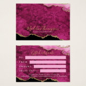 Pink Magenta Gold Agate Business Gift Certificate (正面&裏面)