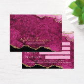 Pink Magenta Gold Agate Business Gift Certificate (デスク)