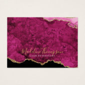 Pink Magenta Gold Agate Business Gift Certificate (正面)