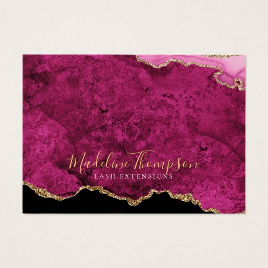 Pink Magenta Gold Agate Business Gift Certificate (正面)