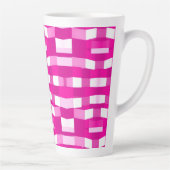 Pink Magenta Modern Geometric Block Art カフェラテマグ (右)