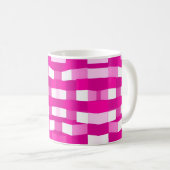 Pink Magenta Modern Geometric Block Art コーヒーマグカップ (正面右)