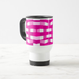 Pink Magenta Modern Geometric Block Art トラベルマグ