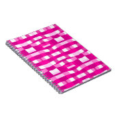 Pink Magenta Modern Geometric Block Art ノートブック (右側)