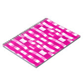 Pink Magenta Modern Geometric Block Art ノートブック (左側)