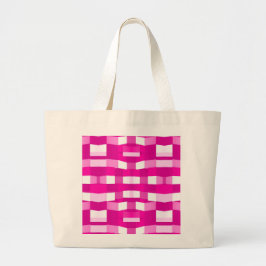 Pink Magenta Modern Geometric Block Art ラージトートバッグ