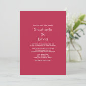 Pink Magenta QR Code Bright Colorful Wedding 招待状 (スタンド正面)