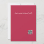 Pink Magenta QR Code Bright Colorful Wedding 招待状 (裏面)