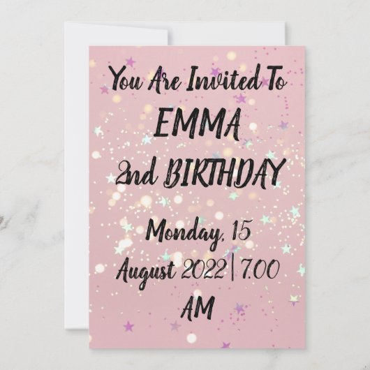 Pink Magical and funny little pony 招待状 (裏面)