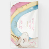 Pink Magical Day Unicorn Birthday Party Welcome 横断幕 (縦)