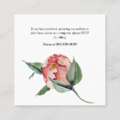 Pink MagnoliaはっきりしたのWebサ結婚イトRSVP スクエア名刺 (裏面)