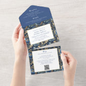 Pink Magnolia Blossom  オールインワン招待状 (貼ってはがせる)