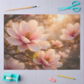 Pink Magnolia Blossom Decoupage 薄葉紙 (クラフト)