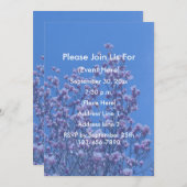 Pink Magnolia Blossoms Blue Sky Floral  招待状 (正面/裏面)