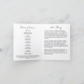 Pink Magnolia Minimal Bifold Memorial Program 招待状 (内部)