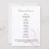 Pink Magnolia Minimal Memorial Design with Photo 招待状 (裏面)