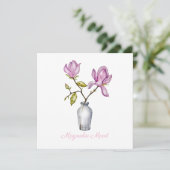 Pink Magnolia Watercolor Botanical シーズンカード (スタンド正面)