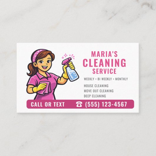 Pink Maid House Cleaning Service 名刺 (正面)