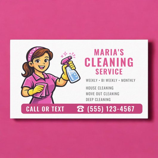 Pink Maid House Cleaning Service 名刺